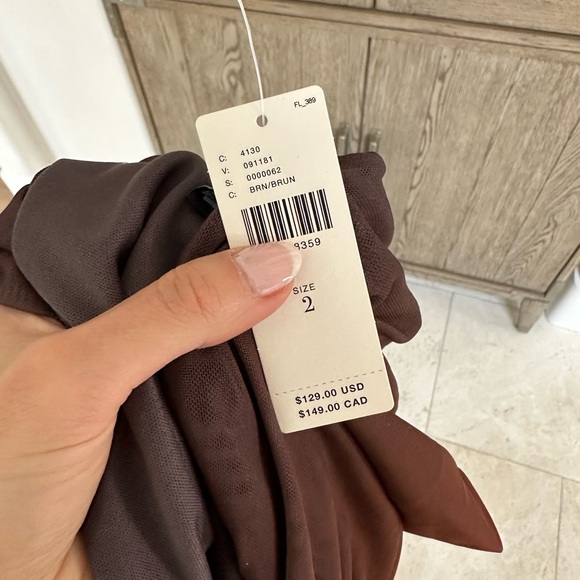 Anthropologie Brown and Cream Ombre Long Sleeve Dress - Picture 8 of 8